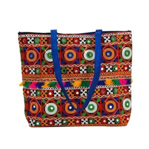 Rajasthani work 10 L Shoulder bag/Hand bag for Women Blue