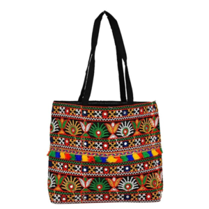 Cotton Traditional Ethnic Rajasthani Jaipuri Embroidered Handbag/Sholder Bag/Hand Bags for Girls Women(Red)